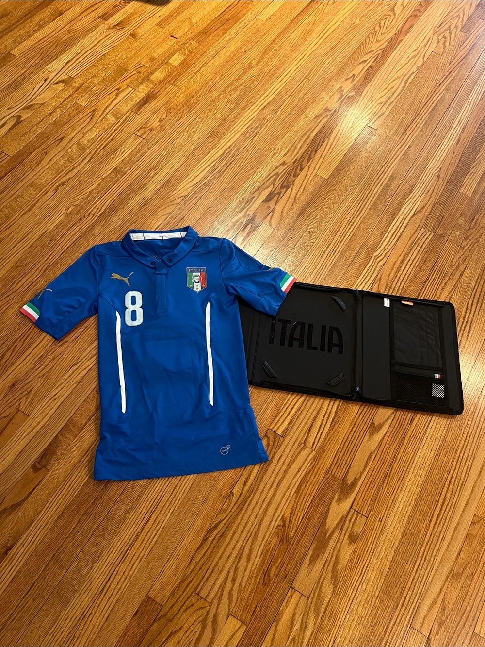 Puma Mens Soccer Blue Italy National Team Soccer Jersey with Number 8 Marchisio